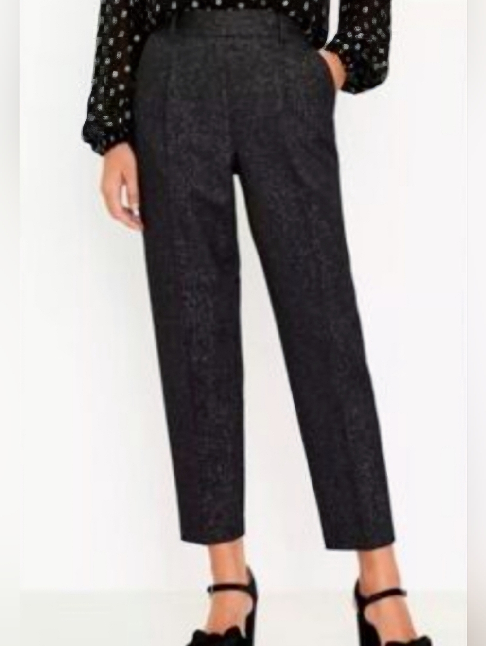 Ann Taylor LOFT Black Cropped Tapered Pants